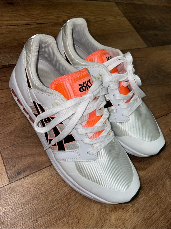 Asics Other - ASICS Gel Saga Sou White Sneakers with Neon Orange Accents Men Size 7.5 woman 9